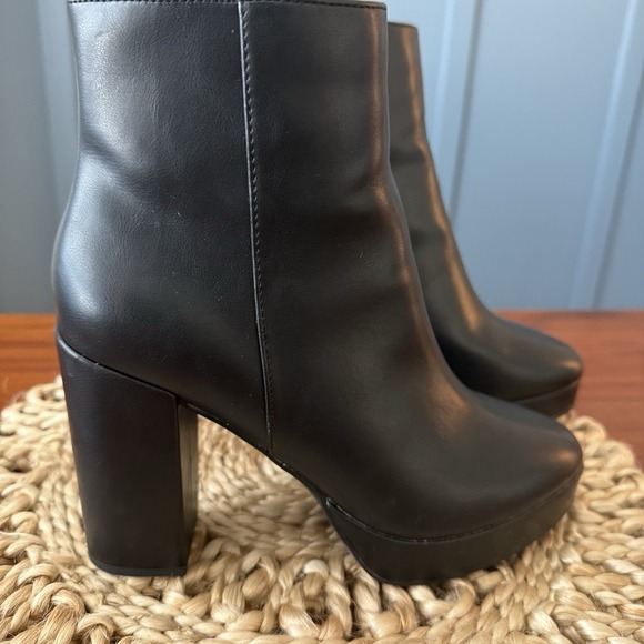 Madden Girl Platform Ankle Boots Women's 7 Black Moto Chunky Heel Goth Fairycore - Picture 10 of 16